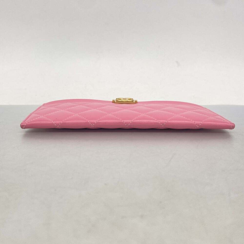 CHANEL Pink Lambskin Leather Wallet - Picture 2 of 10